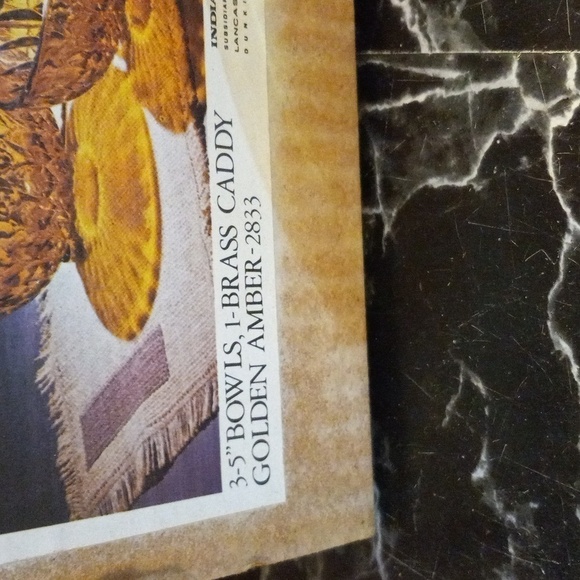 Vintage Indiana Glass amber Mount Vernon Trio Server set - Picture 4 of 4